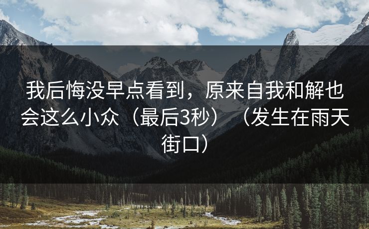 我后悔没早点看到，原来自我和解也会这么小众（最后3秒）（发生在雨天街口）