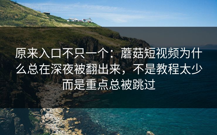 原来入口不只一个：蘑菇短视频为什么总在深夜被翻出来，不是教程太少而是重点总被跳过
