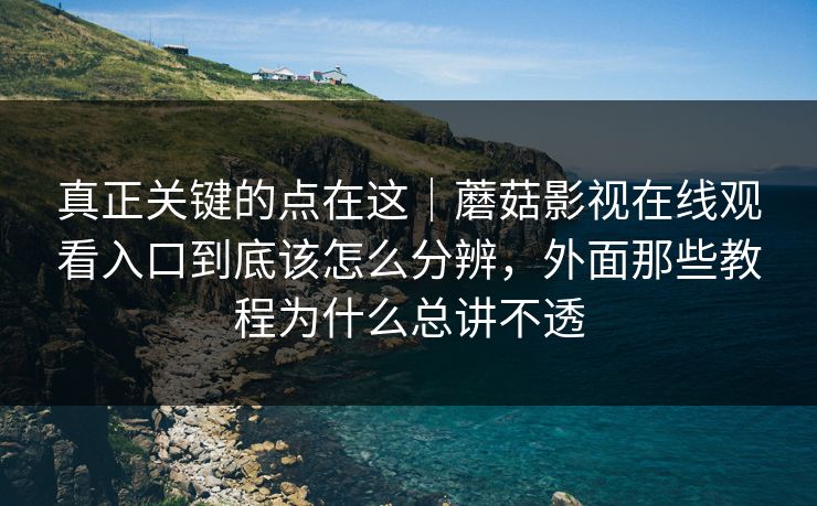 真正关键的点在这｜蘑菇影视在线观看入口到底该怎么分辨，外面那些教程为什么总讲不透