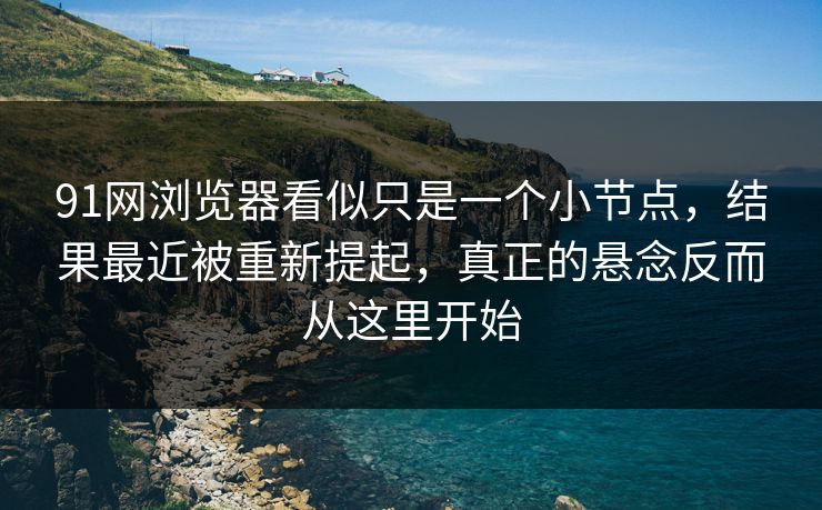 91网浏览器看似只是一个小节点，结果最近被重新提起，真正的悬念反而从这里开始