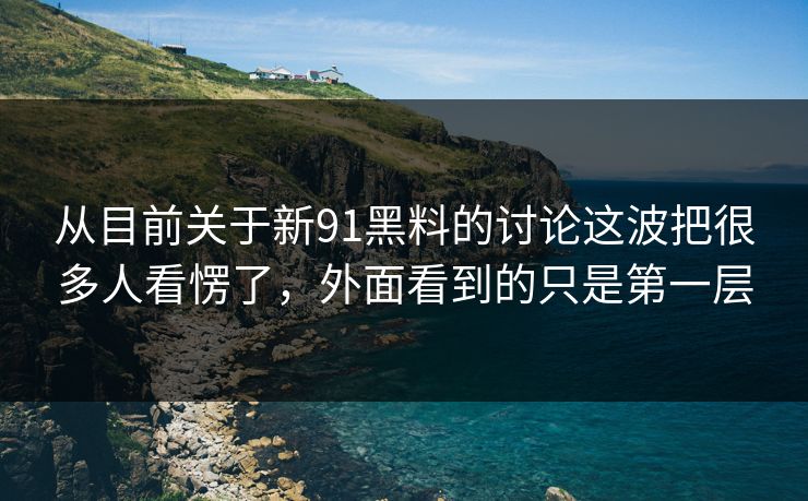 从目前关于新91黑料的讨论这波把很多人看愣了，外面看到的只是第一层