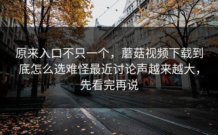 原来入口不只一个，蘑菇视频下载到底怎么选难怪最近讨论声越来越大，先看完再说