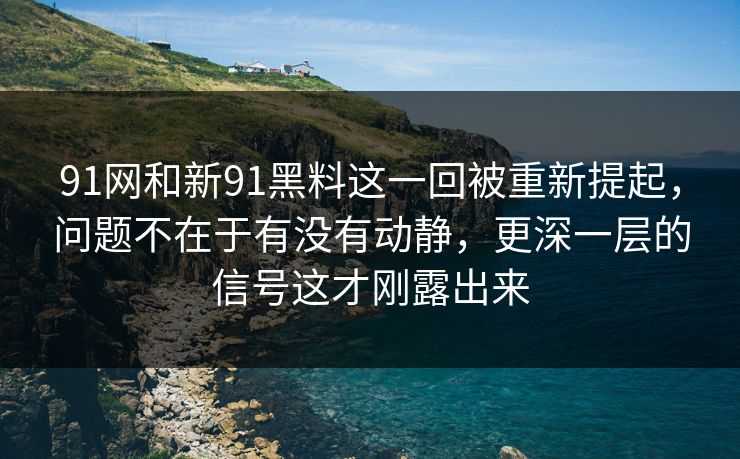 91网和新91黑料这一回被重新提起，问题不在于有没有动静，更深一层的信号这才刚露出来
