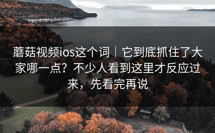 蘑菇视频ios这个词|它到底抓住了大家哪一点?不少人看到这里才反应过来,先看完再说 蘑菇视频ios这个词|它到底抓住了大家哪一点?不少人看到这里才反应过来,先看完再说